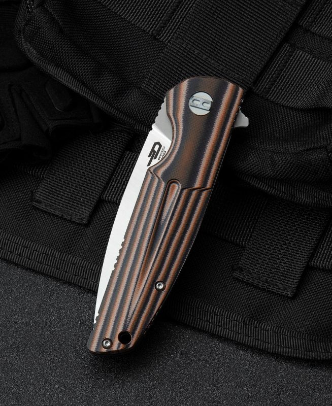 BESTECH Zatvárací nôž FIN LinerLock - black / beige (BG34C-1)