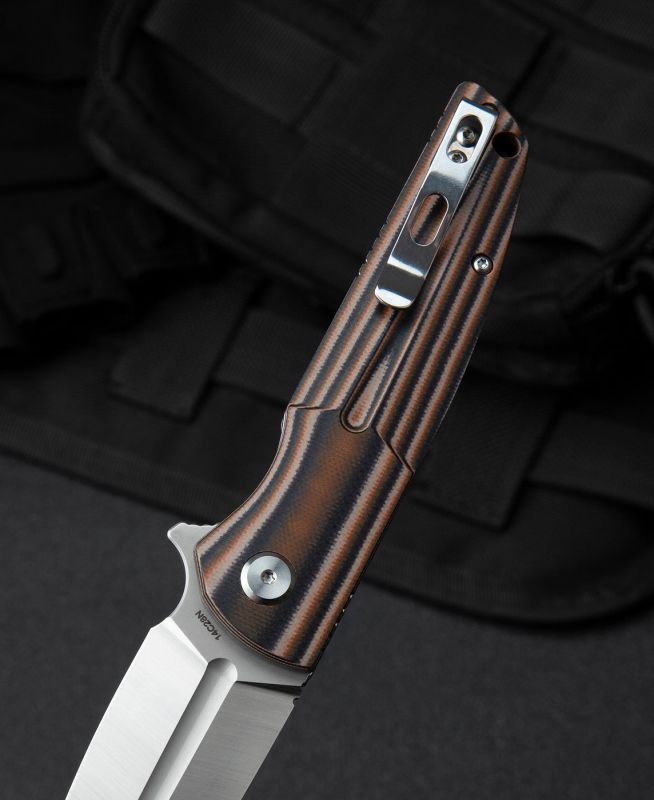 BESTECH Zatvárací nôž FIN LinerLock - black / beige (BG34C-1)