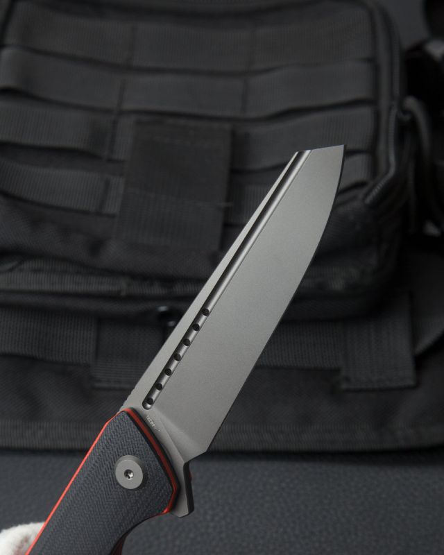 BESTECH Zatvárací nôž SLYTHER LinerLock Grey PVD - black / red (BG51C)