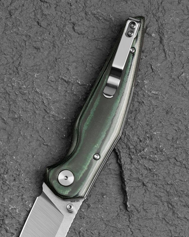 BESTECH Zatvárací nôž SNAKEBIRD ButtonLock - green (BG58A)