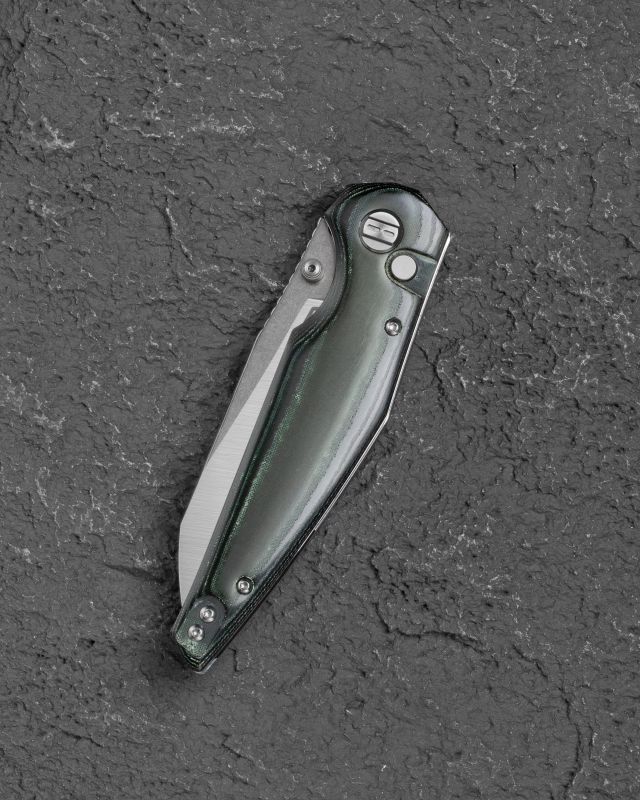 BESTECH Zatvárací nôž SNAKEBIRD ButtonLock - green (BG58A)