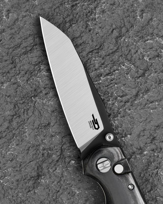 BESTECH Zatvárací nôž SNAKEBIRD ButtonLock Partial Black PVD - black (BG58B)