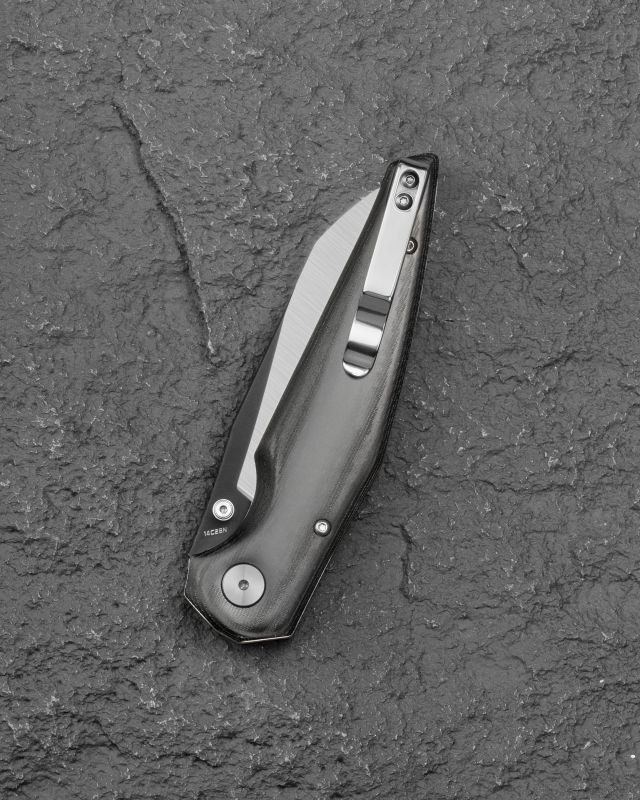 BESTECH Zatvárací nôž SNAKEBIRD ButtonLock Partial Black PVD - black (BG58B)