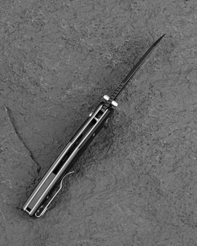 BESTECH Zatvárací nôž SNAKEBIRD ButtonLock Partial Black PVD - black (BG58B)