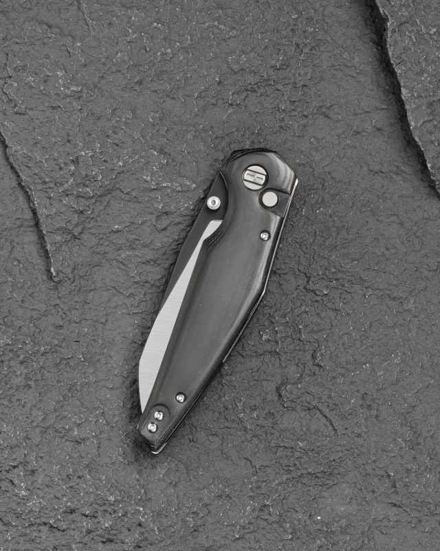 BESTECH Zatvárací nôž SNAKEBIRD ButtonLock Partial Black PVD - black (BG58B)