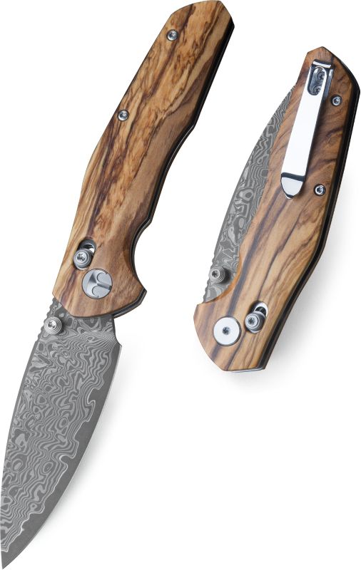BESTECH Zatvárací nôž RONAN BarLock Damascus - olivewood (BMK02M)