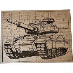 Muničák Drevené puzzle, tank