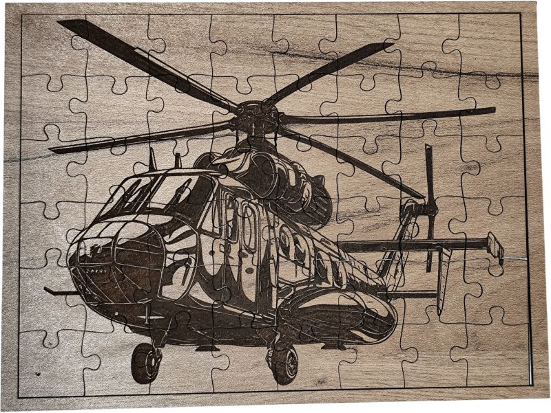 Muničák Drevené puzzle, vrtulník
