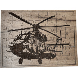 Muničák Drevené puzzle, vrtulník